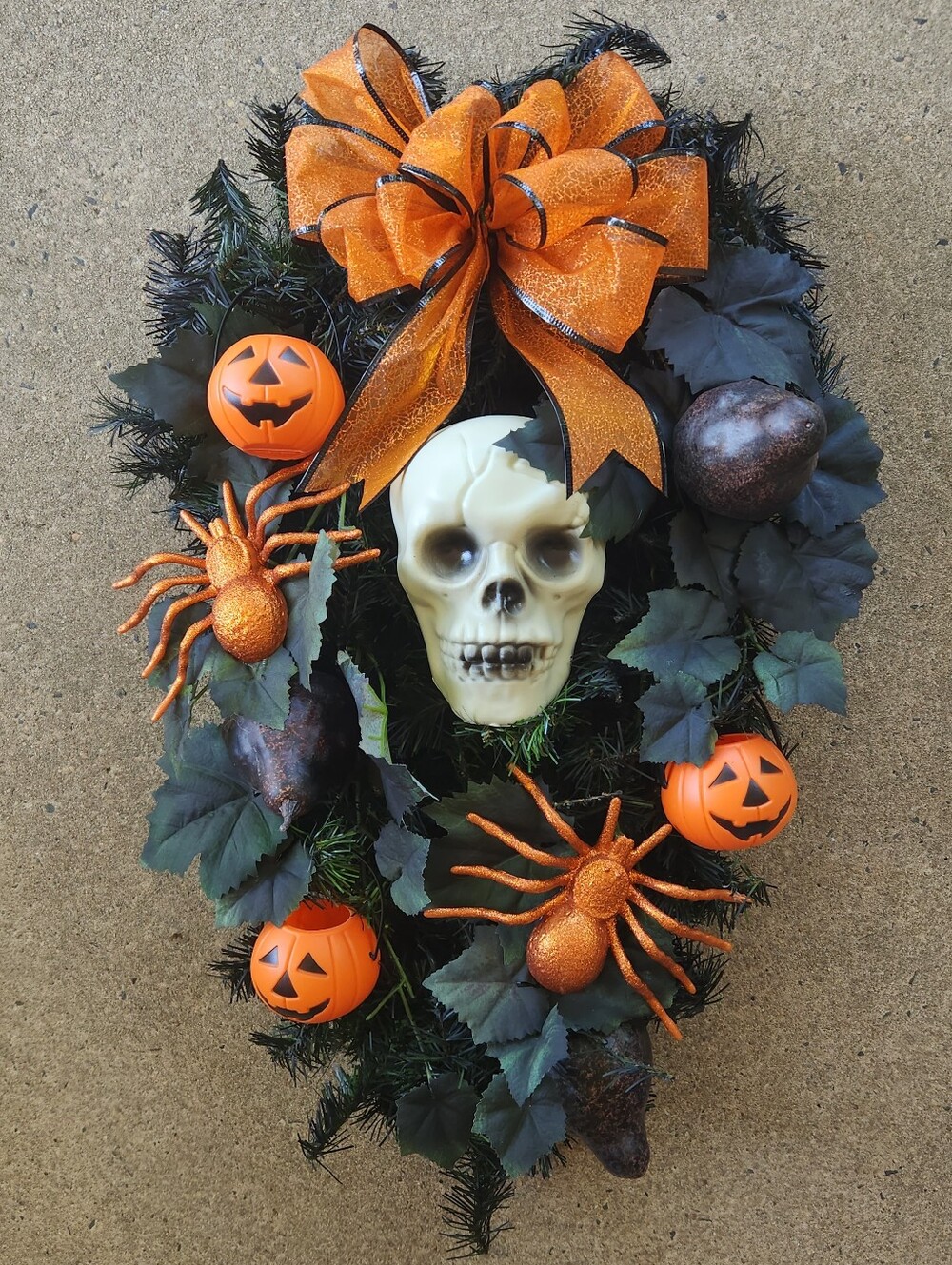 Spooky Skeleton Pumpkin Spider Halloween Swag